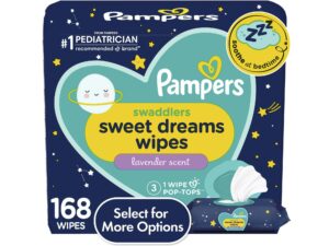 Pampers Sweet Dreams Nighttime Lavender Baby Wipes 3X Flip-Top Packs 168ct