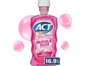 ACT Kids Anticavity Fluoride Rinse, Bubble Gum Blowout, 16.9 fl. oz