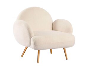 XINMICS White Accent Chair Reading Sofa for Living Room Bedroom